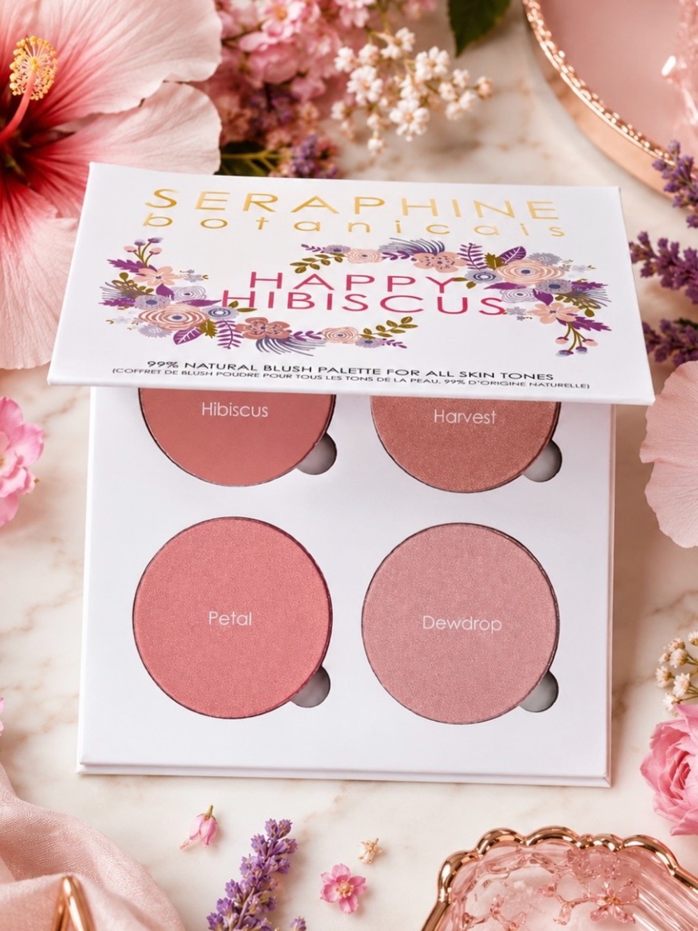 Seraphine Botanicals 
Happy Hibiscus Luminizer & Blush Palette